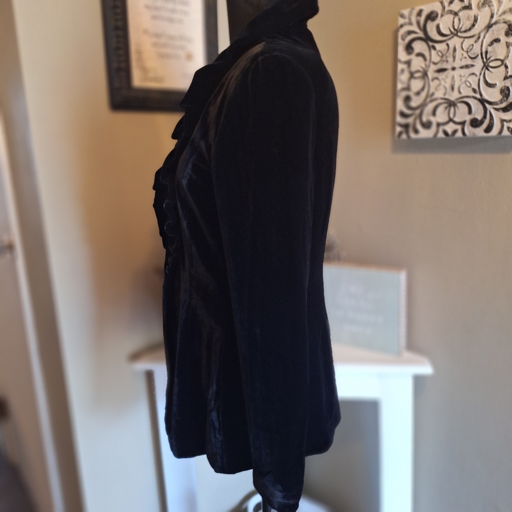 Elegant Black Velvet Women's Blazer Jacket 6 - Picture 6 of 16